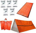 Outdoor Insulated Survival Kits-Emergency Blankets(5 Pack),1 Emergency Sleeping Bag,1 Emergency Tent,1 Emergency Mylar Poncho