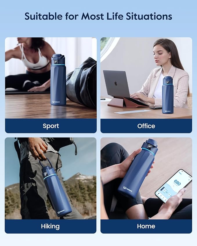BOOST Smart Water Bottle with Reminder & Tracker, Double Wall Vacuum Insulated Bottles Stainless Steel, 32oz BPA-Free Wide Mouth for School, Gym, Office, Ideal for Mother's Day