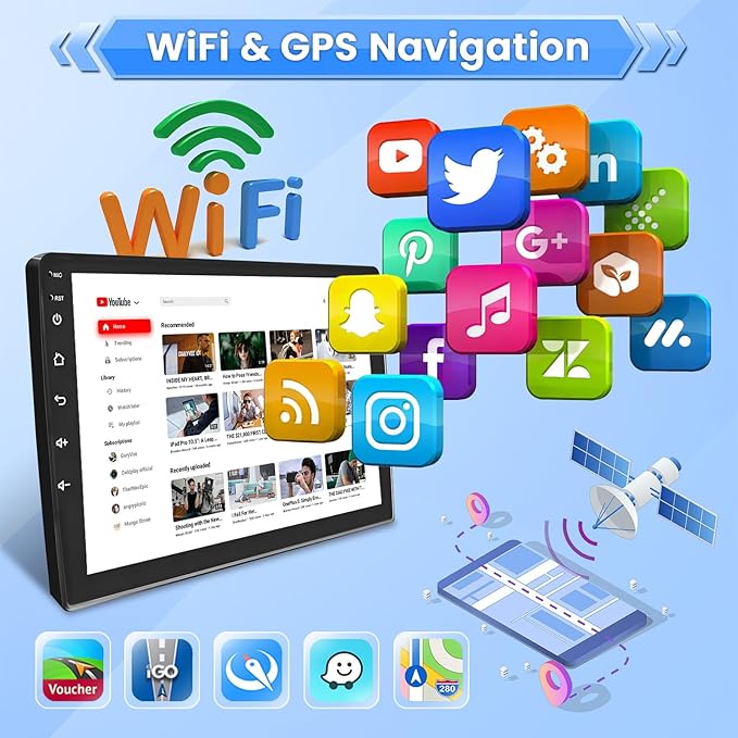 Car Radio for Jeep Compass Patriot 2010 2011 2012 2013 2014 2015 2016: 10.1 Inch Android Touch Screen for Compass Patriot Car Stereo with GPS Navigation/5GHz WiFi/Bluetooth + Backup Camera