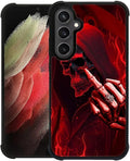 for Samsung Galaxy S23 FE Case, Gestures Funny Skull Pattern Graphic Design Girl Boy Soft Silicone Hard Acrylic Shock Protection for Samsung Galaxy S23 FE