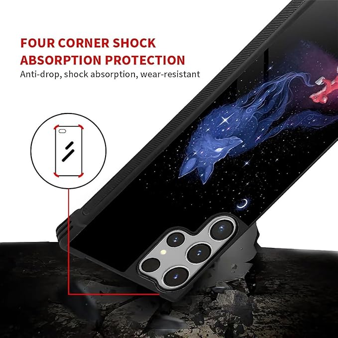 for Samsung Galaxy S26 Ultra Case,Graphic Design for Girl Boy Soft Silicone Hard Acrylic Shock Protection Designed for Samsung Galaxy S26 Ultra Galaxy Fox Wolf Pattern