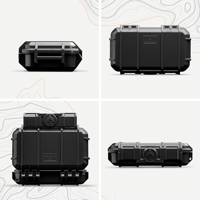 Evergreen 56 Dry Box - EDC Tough Protective Case USA Made for Organization of Cameras, Phones, Camping, Fishing, Hiking, Water Sports (Black)
