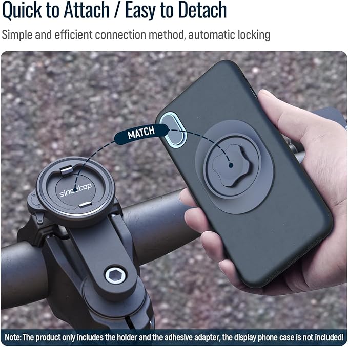 sincetop Universal Bike Phone Mount, Aluminum Stem Cap Phone Holder for Mountain and Road Bicycles, Quick Connect Riding Clip Stand MTB Handlebar Clamp【Series C - 1st Gen】