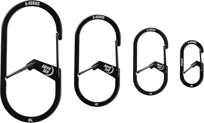 Nite IZE GS2-01-R6 G-Series Dual Chamber Carabiner, Size #2 1-Pack, Black