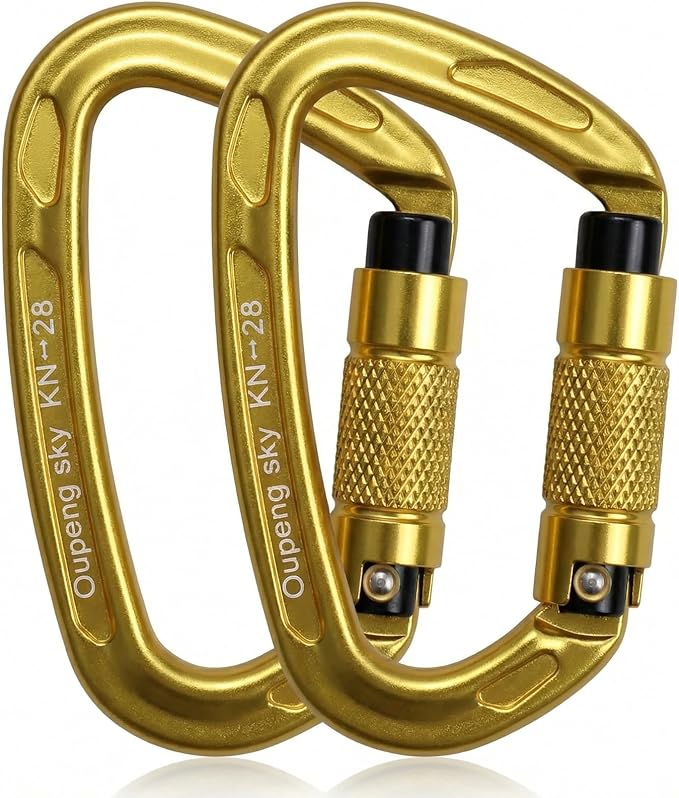 Oupeng sky Auto Locking Carabiner Clips - 28KN (6172lbs) Heavy Duty Caribeaners, Large Carabiner Clip for Keychains，Hammock，Camping, Gym, Hiking, Outdoor ，Dog Leash