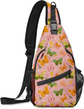 FyLybois Butterfly Sling Bag for Women Lightweight Crossbody Backpack Casual Daypack with Adjustable Strap for Travel Work Hiking Everyday Use