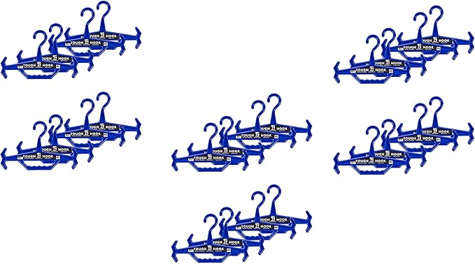 Tough Hook Original Heavy Duty Hangers – The Superhero of Hangers USA-Made, Anti-Slip ABS Resin Tactical Hanger for Police Gear, Scuba Gear & Dive BCD – DuraResin 200-lb Cap Wetsuit Hanger, 24 Blue