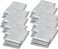 Emergency Mylar Thermal Blankets, Silver Gold Foil Survival Blanket Space Blanket Survival Kit for Outdoors, Camping, Hiking (Silver, 12pcs)