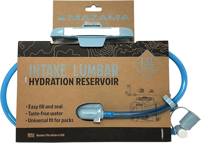 Intake NXT Lumbar Hydration Bladder (1.5L), BPA-Free, Leak Proof, Hydration Pack Replacement Reservoir for Hiking Camping Running Backpacking Hunting Sports