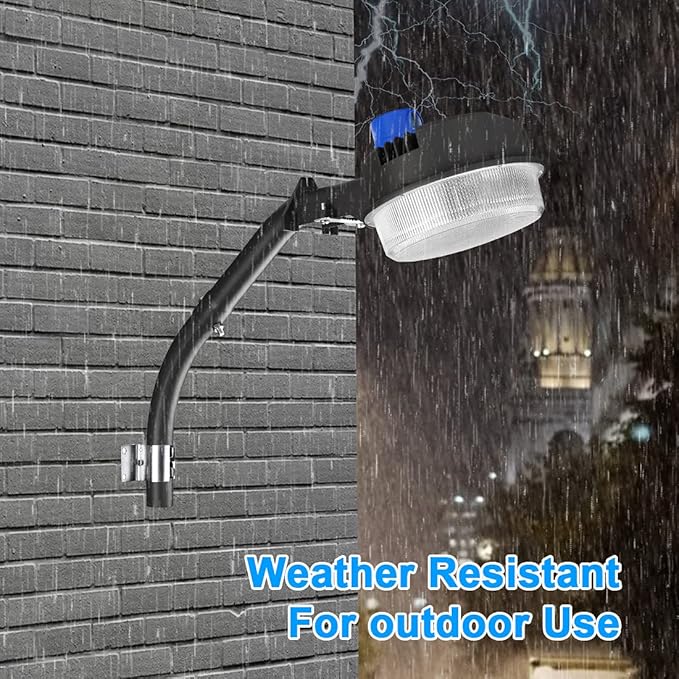 ledmo Mounting Arm for LED Barn Light Adjustable Angle Sturdy Black Aluminum Extension Mounting Pole for Dusk to Dawm Outdoor Security Area Light Yard Lighting