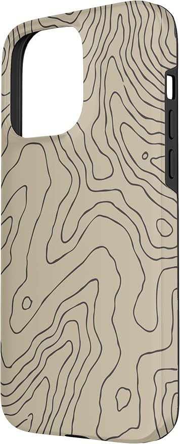 Coyote Country Guide Lines Topographical Contour Map Case for iPhone 15 Pro Max