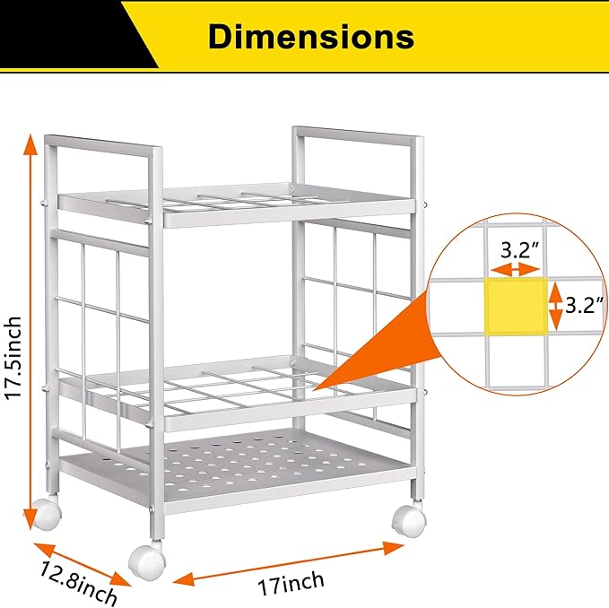 Wrapping Paper Organizer Storage, Wrapping Paper Storage with Wheels, Used for Storing Blueprint/Carpet/Map/Poster, 20 Slots, 2 Brakes, Silent Wheel for Home, Office, School(Black)