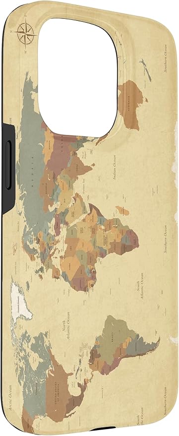 Globe Map Smartphone Cell Cover Gift World Map Pattern Phone Case for iPhone 15 Pro