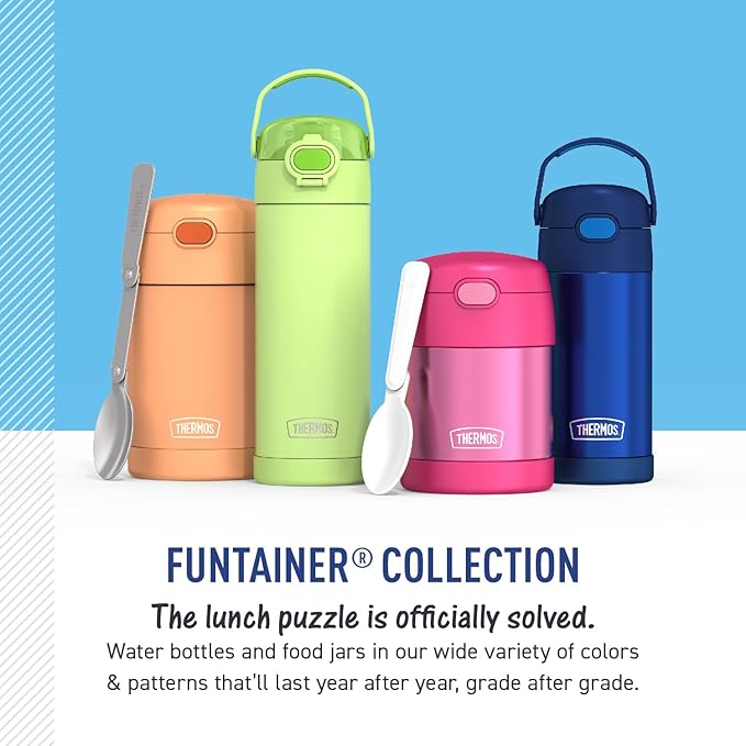 THERMOS FUNTAINER Water Bottle with Straw - 12 Ounce - Kids Stainless Steel Vacuum Insulated Water Bottle with Lid, Gabby’s Dollhouse