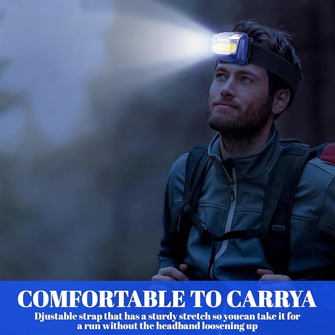 Macarrie LED Headlamps IPX4 Waterproof 3 Modes Headlamp Flashlight Bright Head Lights Camping Accessories for Adults Kids Hiking, Running, Repairing, Batteries Not Included(Mixed,18 Pack)