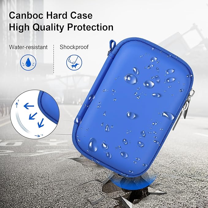 Canboc Carrying Case for Kodak PIXPRO WPZ2 Rugged Waterproof Digital Camera, Mesh Pocket fits USB Cable, Blue (Case Only)