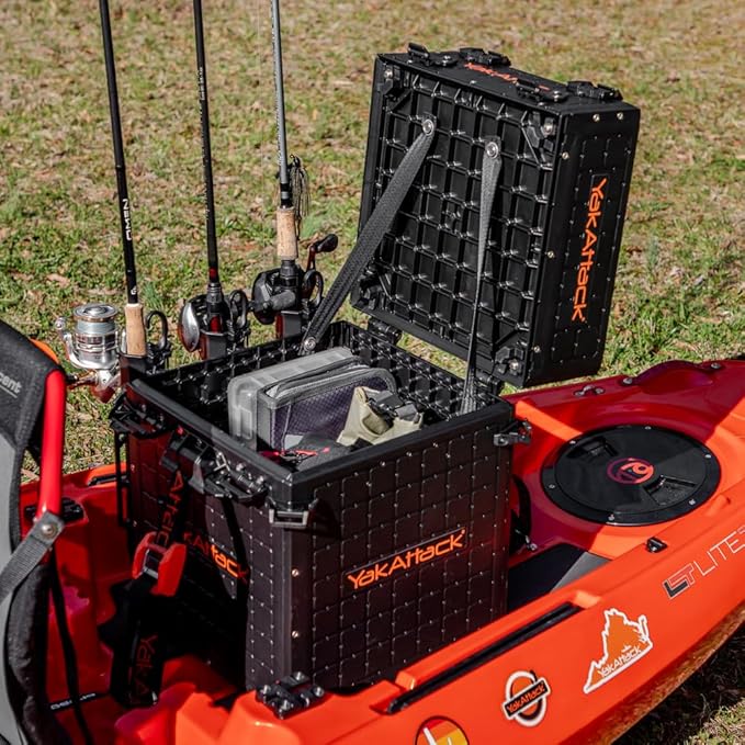 YakAttack ShortStak Upgrade Kit for BlackPak Pro | 13" x 13" – Black | Stackable Kayak Crate Add-On with GridLoc Panels, Hinges & Latches | Not Standalone | Made in USA