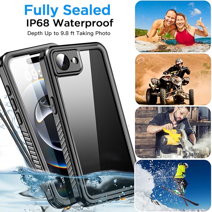 AICase for iPhone 17e Case Waterproof, Clear Water Proof Shockproof Dustproof Snowproof Full Body Rugged Transparent Underwater Phone Case for iPhone 17e 2026 Built-in Screen Protector