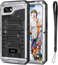 Mitywah Waterproof Case for iPhone 16e and for iPhone 17e, Shockproof Heavy Duty Case with Built-in Screen Protector, Underwater Full Body Protective Metal Case 6.1 inch, Silver