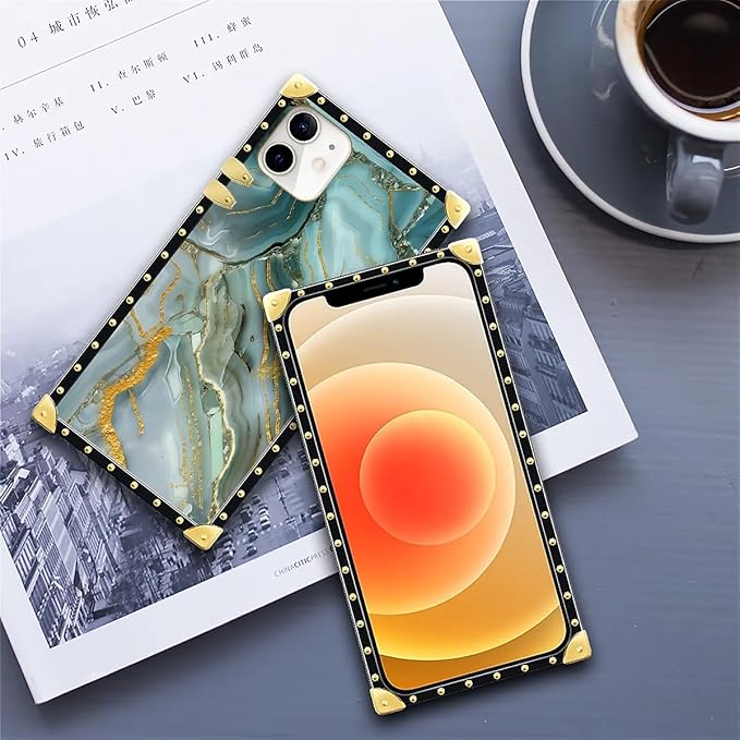 Compatible with iPhone 11 Case, Golden Texture Marble Veining Luxury Golden Decoration for Girl Women Soft TPU Shockproof Protective Hard PC Back for iPhone 11