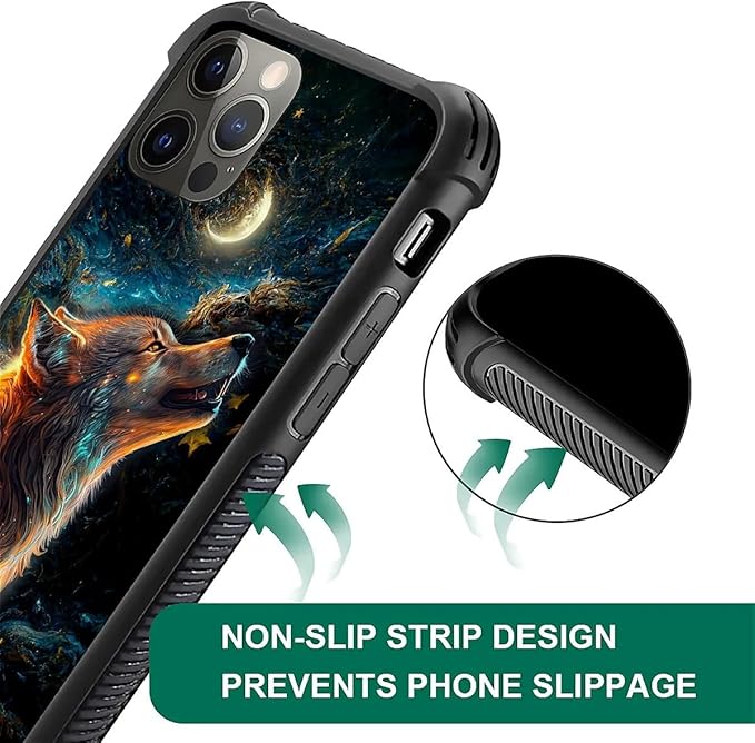 for iPhone 11 Pro Max Case, Star Cave Hungry Wolf Pattern Graphic Design Girl Boy Soft Silicone Hard Acrylic Shock Protection for iPhone 11 Pro Max