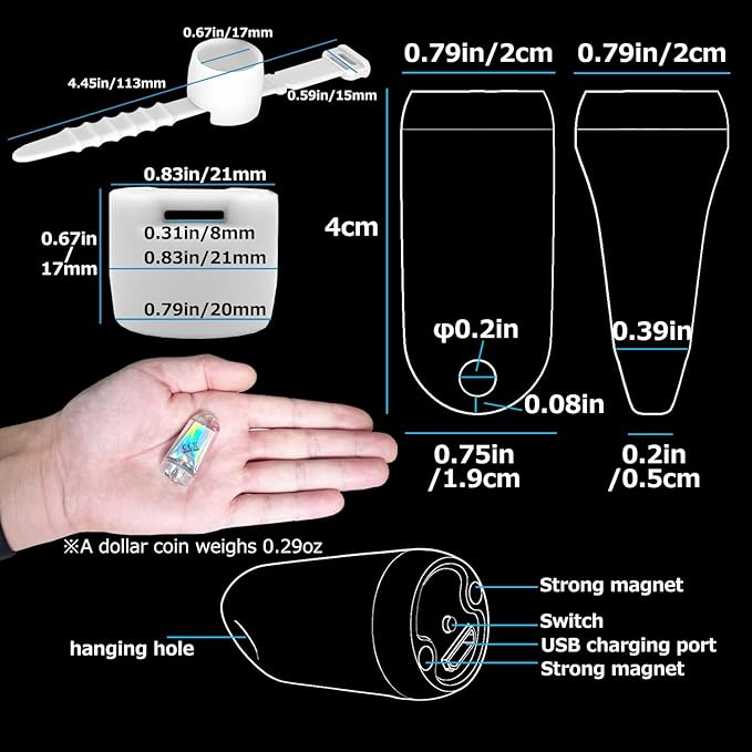 USB Mini LED Lantern, 2 Pack Waterproof EDC Keychain LED Flashlight for Camping, Type-C Rechargeable Battery Small Stick Lamp Puck Dog Collar Torch Light (Red+Red)