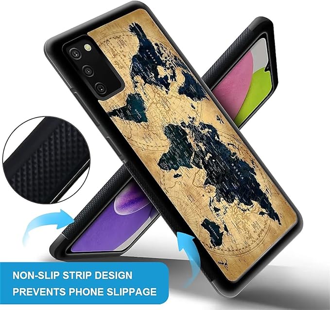 for Samsung Galaxy S20 FE Case, Brown World Map Pattern Graphic Design Girl Boy Soft Silicone Hard Acrylic Shock Protection for Samsung Galaxy S20 FE