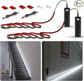 WOBANE Motion Sensor Closet Strip Lights, Rechargeable Motion Activated Light, Battery Powered 6.56ft LED Strip, 60 LEDs Homelife Bar for Wardrobe,Stair,Pantry,Counter,Cabinet,Bed,6000K White,Black