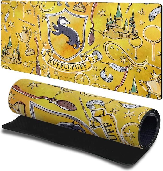 Head Case Designs Officially Licensed Harry Potter Hufflepuff Graphics 23.62 x 11.81 x 0.12 inches (600 x 300 mm) - L Gaming Office Desk PC Keyboard Mouse Mat Pad