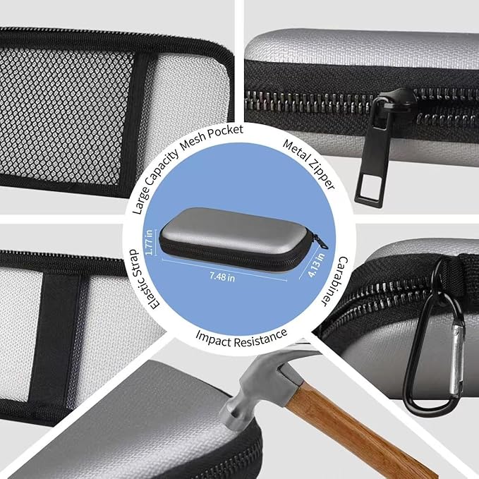 6500°F Hard Fire-Resistant Power Bank Case,Waterproof Electronic Organizer Travel Bag,Shockproof EVA Carrying Case for Cell Phones/Earbuds,Travel Gadgets for Cables,SD Memory Card,Camera Chips