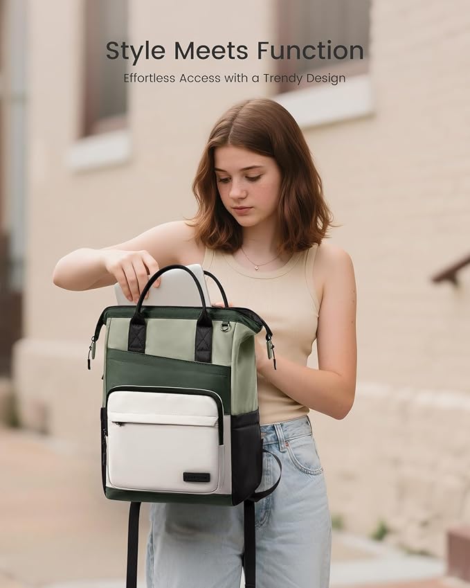LOVEVOOK Laptop Backpack for Women, 17 Inch Travel Backpack for Work College Business, Water Resistant Teacher Nurse Bag with Large Capacity, School Bookbag Bags Cute Daypack for Woman Girls