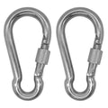 304 Stainless Steel Carabiners -4.7 inch Heavy Duty, Durable & Rust-Free Clips for Gym, Swing, Dog Leashes, Hammocks, Keychains, and More(304,M11 with Screw,Pack of 2)
