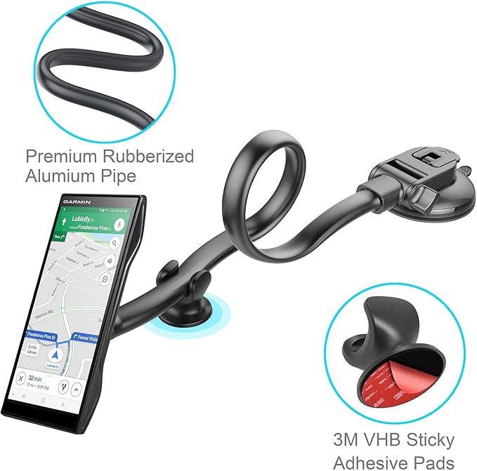APPS2Car for Garmin GPS Car Mount, Windshield Dashboard Suction Cup GPS Mount for Car, Replacement Holder for Garmin Dezl Drive Zumo DriveSmart RV Nuvi Driveassist StreetPilot DriveLuxe
