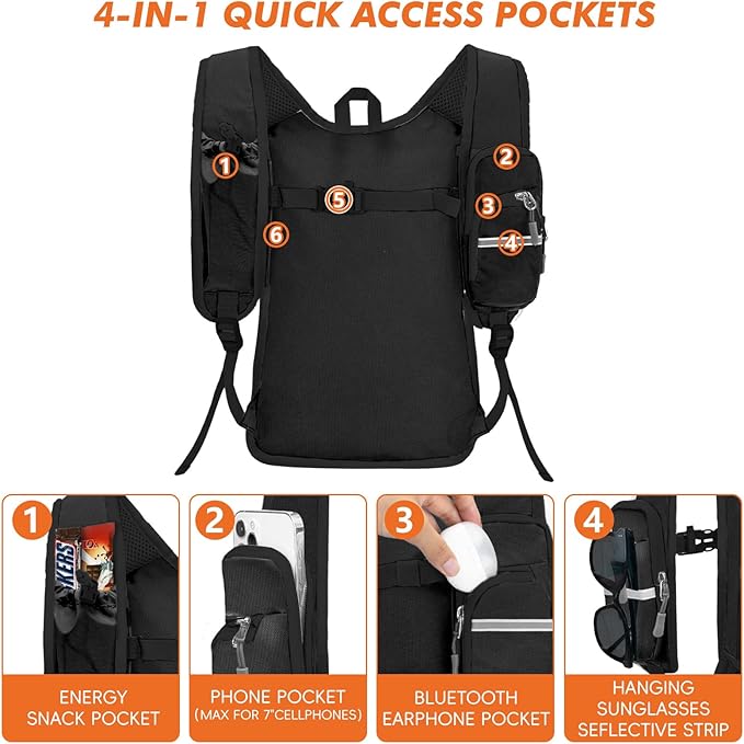 Seektop Small Hiking Backpack Expandable 12L-15L, Lightweight Packable Waterproof Daypack with Phone Pocket for Women Men