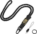 Paracord Key Lanyard for Men Black Neck Lanyard for Keys with Cool USA Flag, Long Heavy Duty Braided Keychain Lanyard for Wallets, Keys, Whistle，Camera, Phone, Outdoor Activities