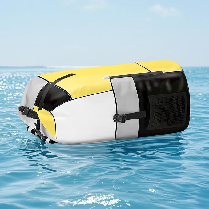 Waterproof Dry Bag Heavy Duty Marine Dry Bags for Kayaking Hiking Yellow Black Backpack Roll-Top Closure Bag - Backpack Waterproof Phone Case 35L/55L/85L