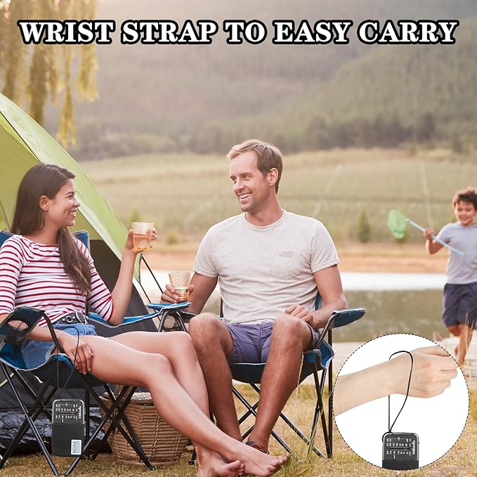 Portable AM FM Transistor Radio Battery Operated, NOAA Weather Radio with Loud Speaker, Headphone Jack, 2 AA Batteries, Excellent Reception, for Everyday Carry Essential, Travel, Storms