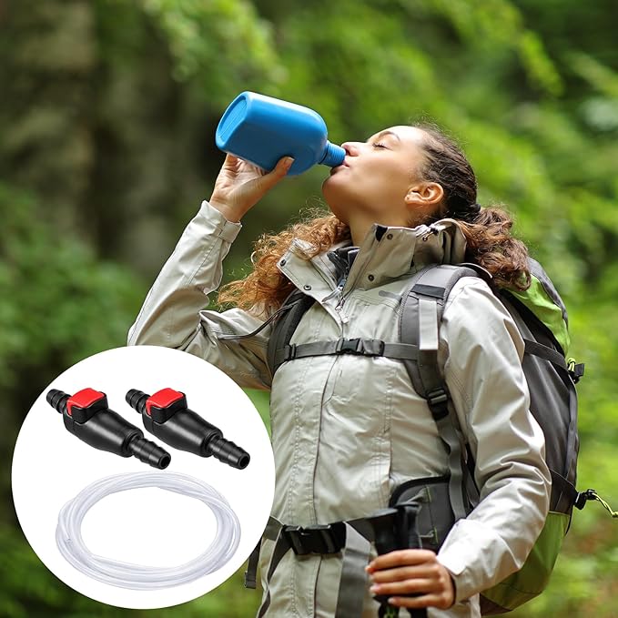 Quick Connection Kit for Water Reservoir Quick Connect Replacement Food-Grade Heat-Resistant for Hydration Bladders with 1/4" ID Silicone Tubing for Outdoor Camping Cycling Running
