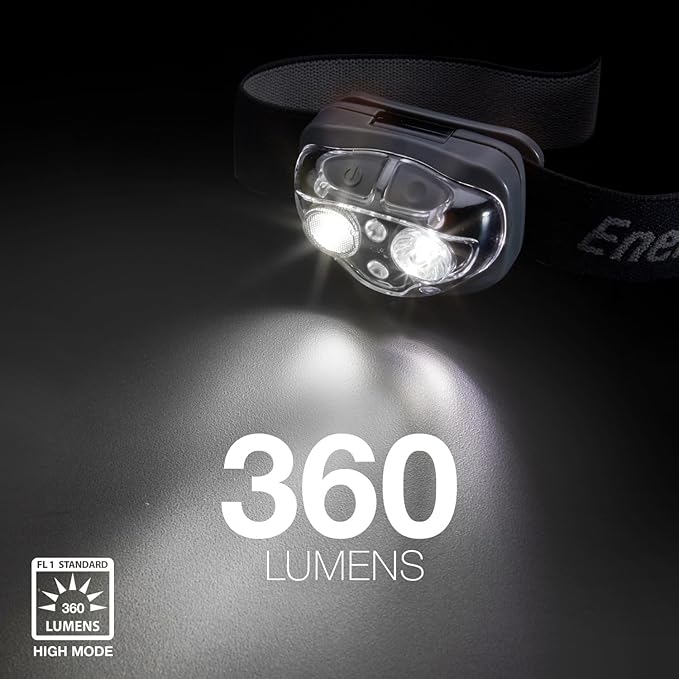 Energizer PRO-360 LED Headlamp, IPX4 Water Resistant Headlamps, High-Performance Head Light for Outdoors, Camping, Running, Storm, Survival LED Light for Emergencies (Batteries Included) (Pack of 2)