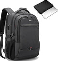 DUSLANG 17 Inch Laptop Backpack for Travel Water Resistant College Bookbag for Men/Women Laptop Bag with USB Charging Port and Tablet Sleeve Bag Compatible Protective Case, Black