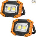 OTYTY LED Work Light Rechargeable, 30W 1500LM Battery Powered Portable Flood Lights with Magnetic Base, 4200mAh Battery for Camping Outdoor Car Repairs Job Site Lighting 2 Pack