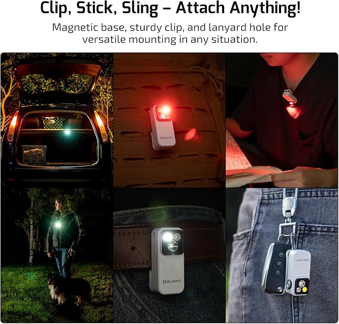 OLIGHT Oclip Pro EDC Flashlight Clip-on Light, Rechargeable 500 Lumens with Three Lighting Solutions Type-C Charging, Magnetic Flash Lights for Signaling, Cycling, Outdoor or Indoor Use(White)