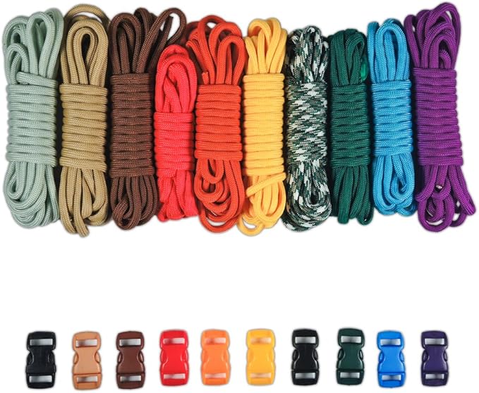 Paracord Planet 550lb Type III Paracord Combo Crafting Kits with Buckles