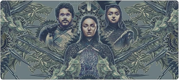 Head Case Designs Officially Licensed HBO Game of Thrones Robb, Sansa, Arya Graphic Art 37.4 x 15.75 x 0.16 inches (900 x 400 mm) - XL Gaming Office Desk PC Keyboard Mouse Mat Pad
