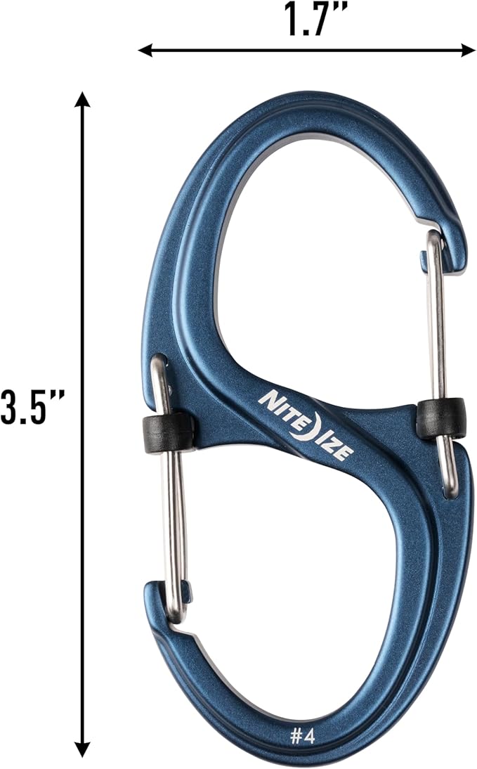 Nite Ize S-Biner XT SlideLock Dual Carabiner - Working Load Limit of 500 lb - Heavy-Duty Locking Carabiner - Durable Aluminum Body & Independent Gates - Camping, Travel & Everyday Carry