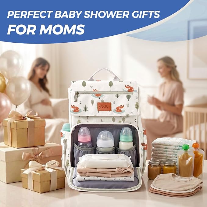 PILLANI Baby Diaper Bag Backpack - Large Bag for Boys & Girls, Waterproof Diaper Backpack - Travel Diaper Bags w/Changing Pad, Baby Registry Search & Shower Gifts - Essentials Must Haves Newborn Stuff