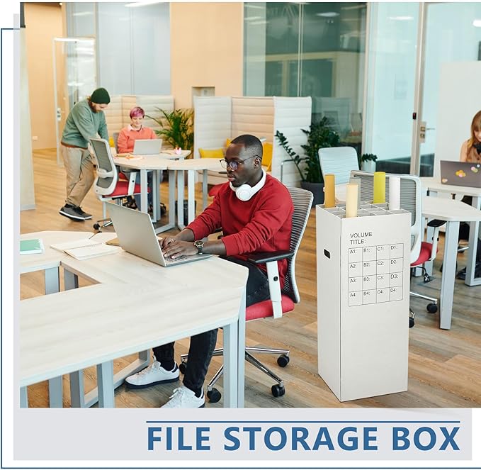 PerKoop 2 Pack Blueprint Holder Storage Organizer for Storing Poster Anchor Charts 32 Slots 37 x 14.2 x 14.2 Inch Blueprint Roll File Holder for Architectural Map School Office Home Items