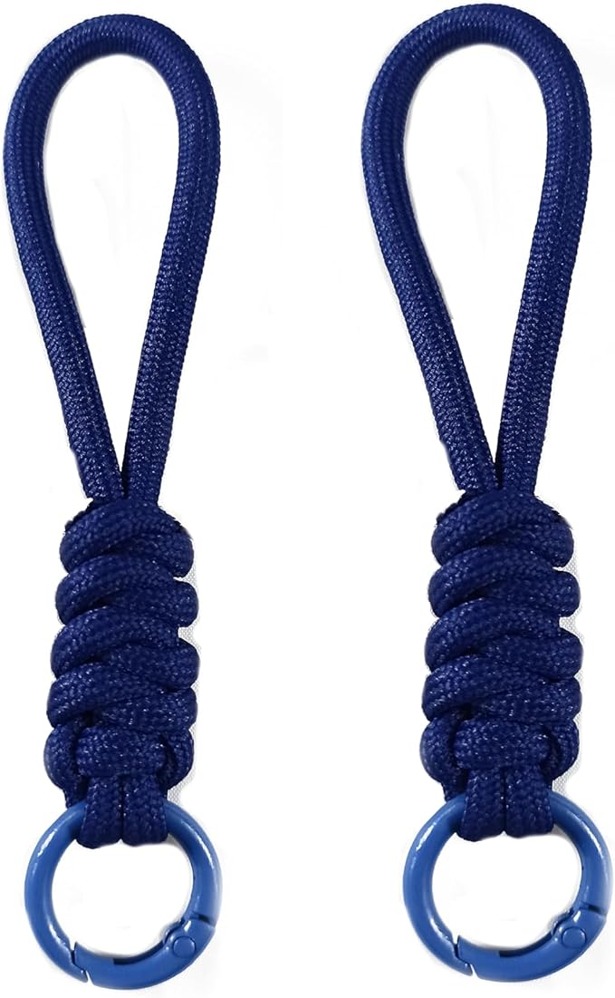Colorful Braided Paracord Keychain, 12cm Length, Multi-Color Pack with Ring, Decorative Woven Rope Strap