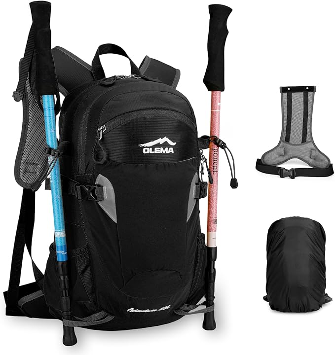 OLEMA Hiking Backpack, 25L Lightweight Travel Backpacks,Camping Daypack for Outdoor Sports,Lightweight Travel Camping Backpack for Men Women