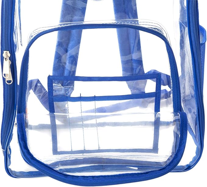 K-Cliffs Large Transparent Backpack Clear Heavy Duty School Bag Durable Student Bookbag See Through Vinyl Daypack Workbag
